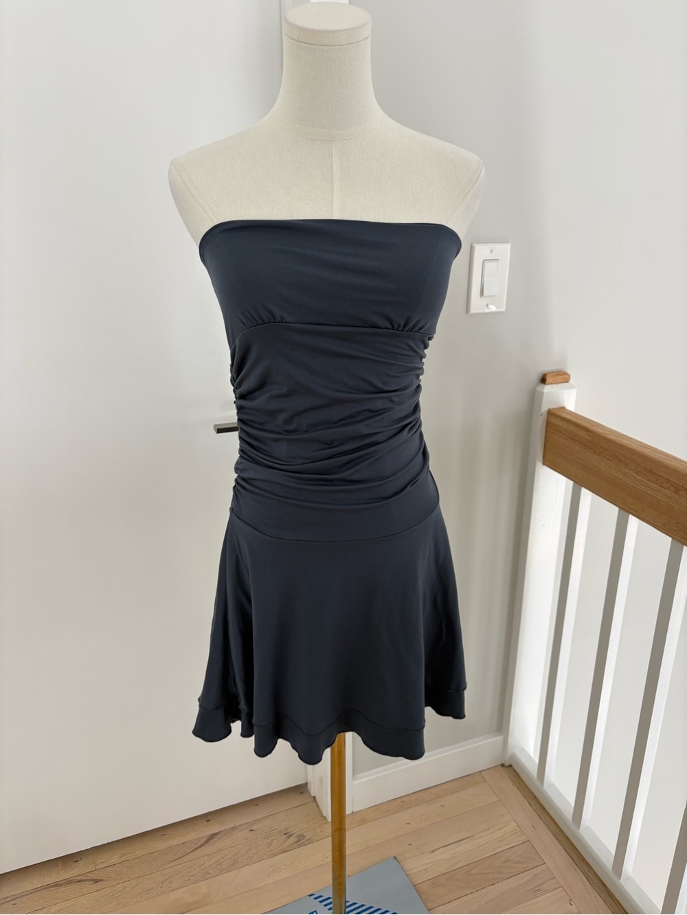 Strapless Ruched Black Women’s Dress